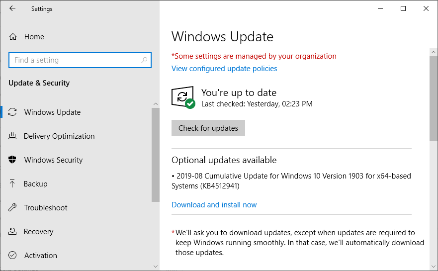 Aktualisieren von Windows