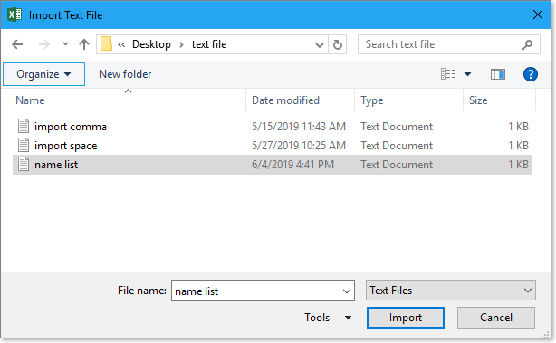 Importieren von Daten aus Word in Excel