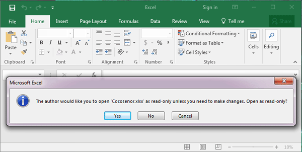 Excel kann weder schreibgeschützt noch verschlüsselt zugegriffen