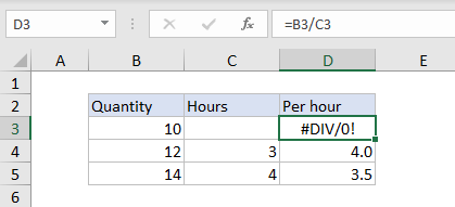 Excel # DIV/0!