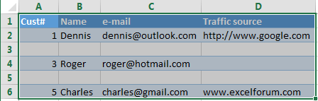 löschen Blank rudern in Excel 9
