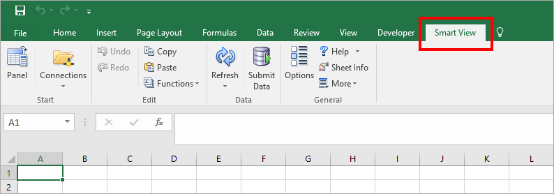 Smart View in Excel nicht angezeigt wird