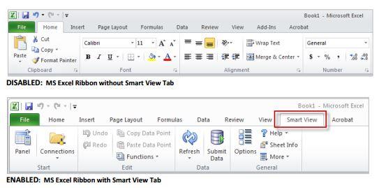 Aktivieren Sie die Smart View-Add-Ins