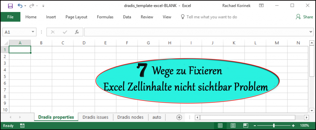 7 Wege zu Fixieren Excel Zellinhalte nicht sichtbar Problem