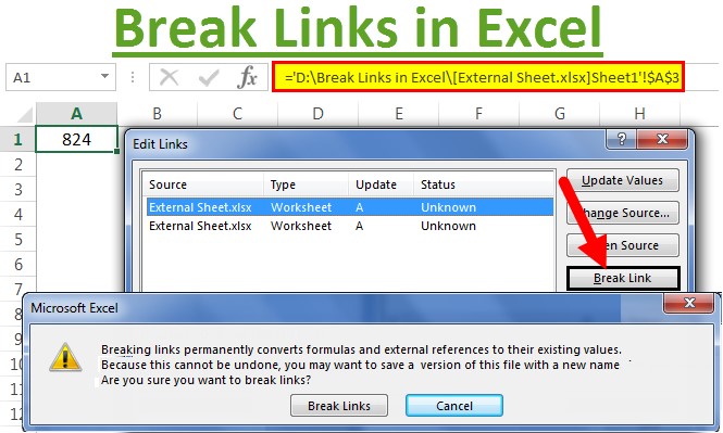 entferne ich einen defekten Link in Excel 1