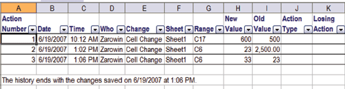 Excel Spur Änderungen Grau aus 10