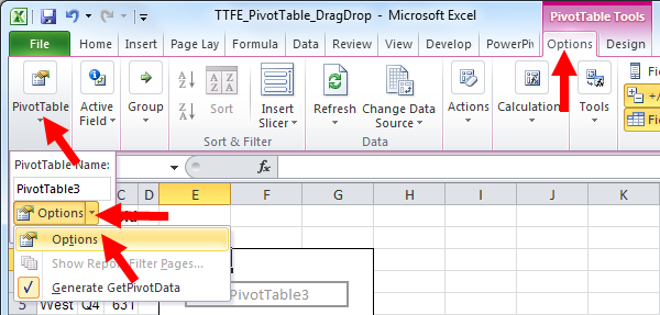 Excel-Fehlercode-Pivot-Tabelle kann nicht überlappen 1