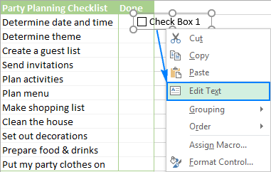 Kontrollkästchen in Excel 2019 einfügen