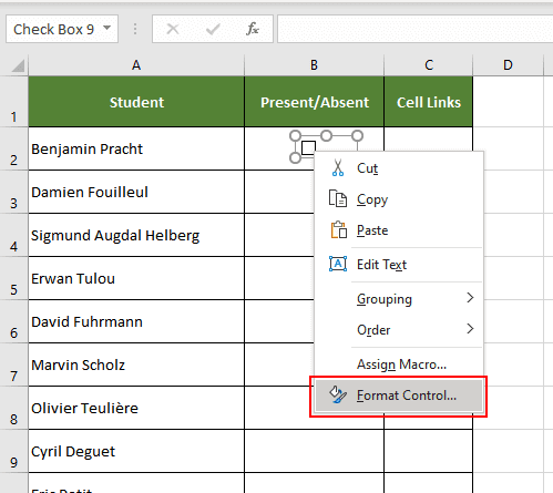 Kontrollkästchen in Excel 2016 einfügen