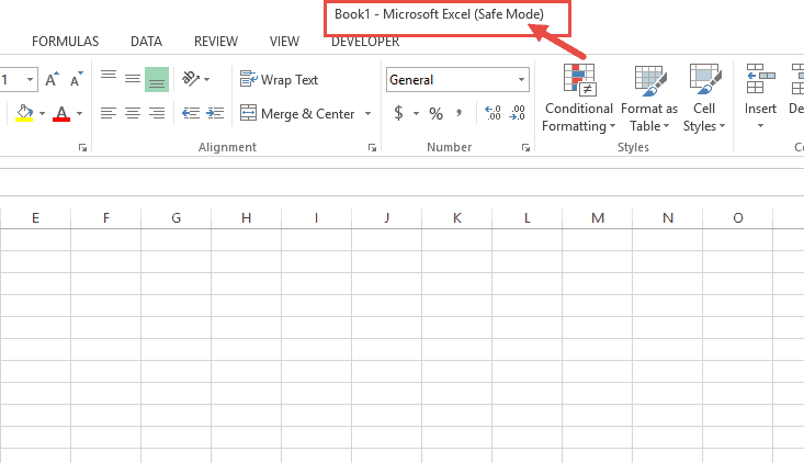öffnen Sie Excel im abgesicherten Modus