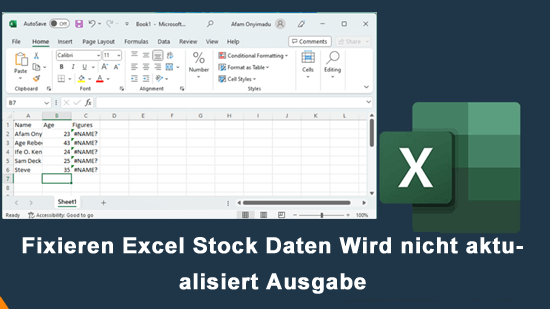 Excel Stock Daten Wird nicht aktualisiert