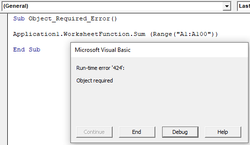 Laufzeit fehler 424′ Objekt in Excel erforderlich