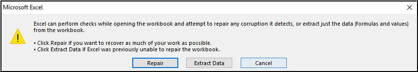 Reparieren Sie eine beschädigte Excel-Datei