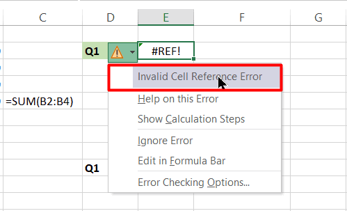 VLOOKUP Ungültiger Zellbezug Fehler in Excel