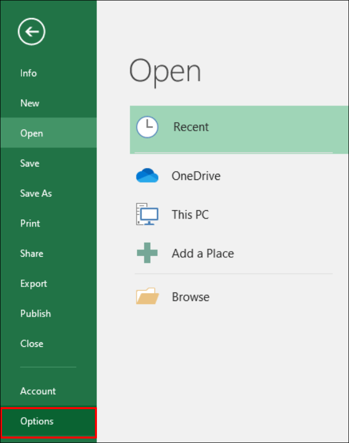 Linealoption in Excel ausgegraut 
