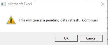 Dies bricht eine ausstehende Datenaktualisierung ab