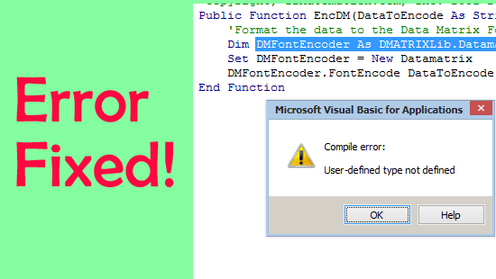 User-Defined Type Not Defined Fehler in Excel