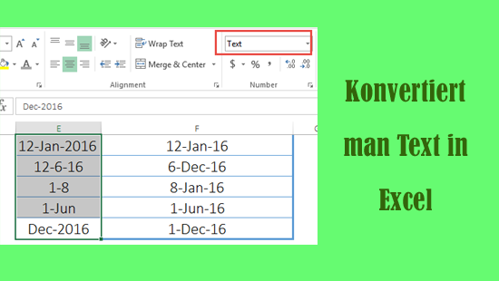 Text in Datum in Excel-Tabelle umwandeln