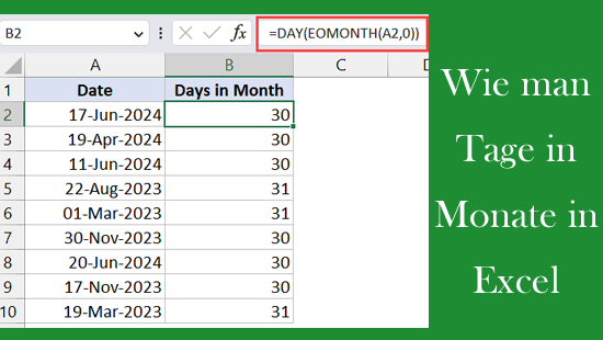 Wie man Tage in Monate in Excel umrechnet
